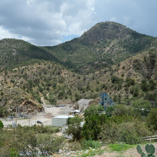 Promontorio Mine with Cusi Rhyolitic Dome in background 